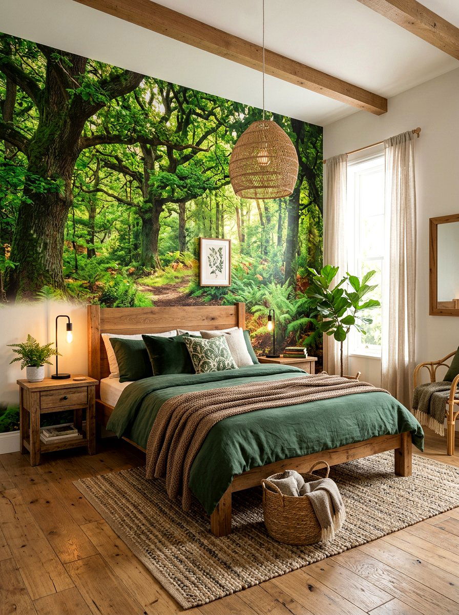 Forest Mural Wallpaper - 30 mural wallpaper bedroom aesthetic ideas