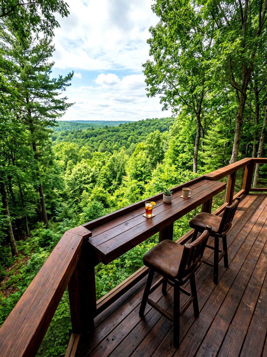 Forest Overlook Deck - 30 rustic deck ideas