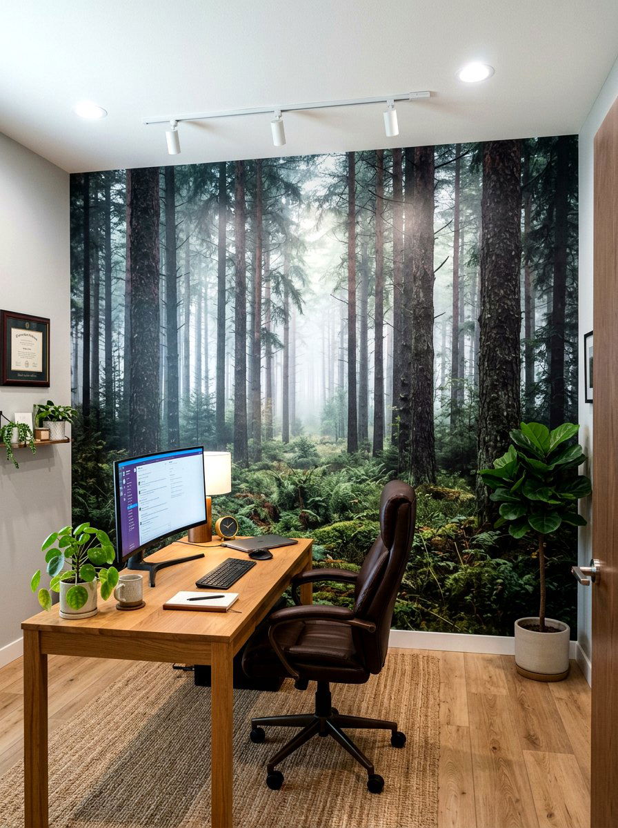 Forest Scenery Wall - 30 small room mural ideas