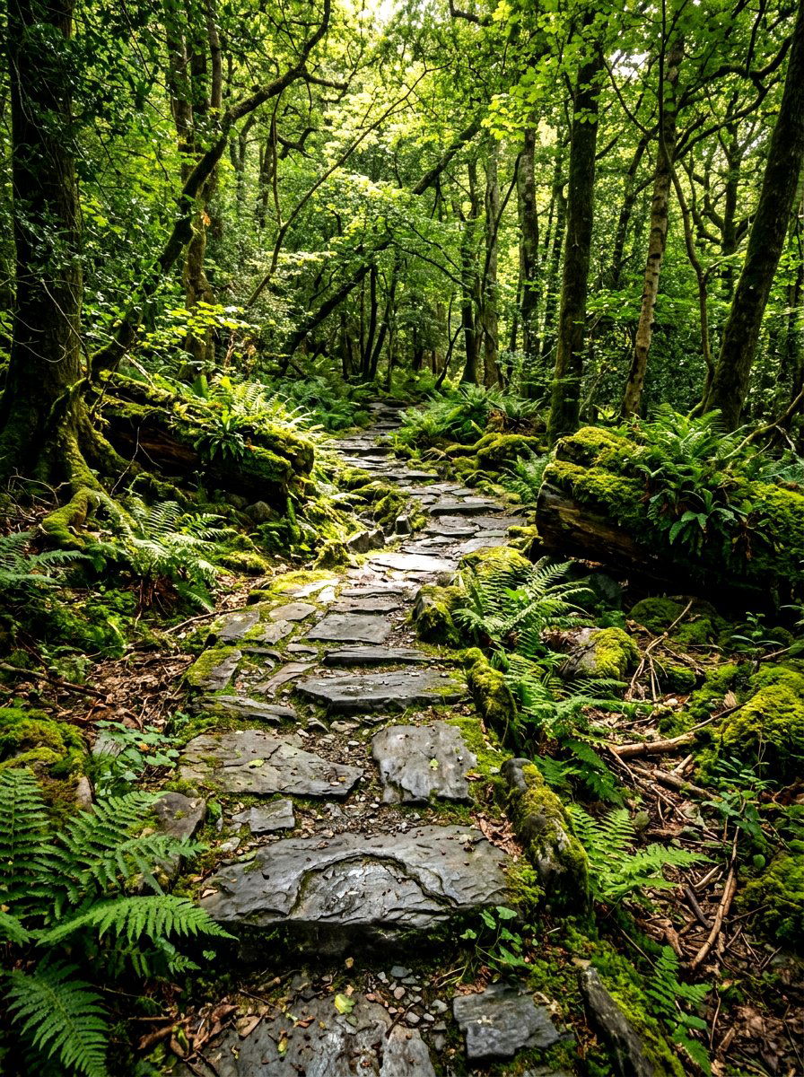 Forest Stone Path - 30 stone walkway ideas