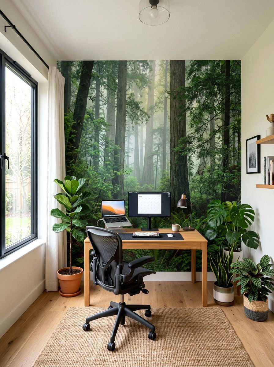 Forest Wall Mural - 30 peel and stick mural ideas