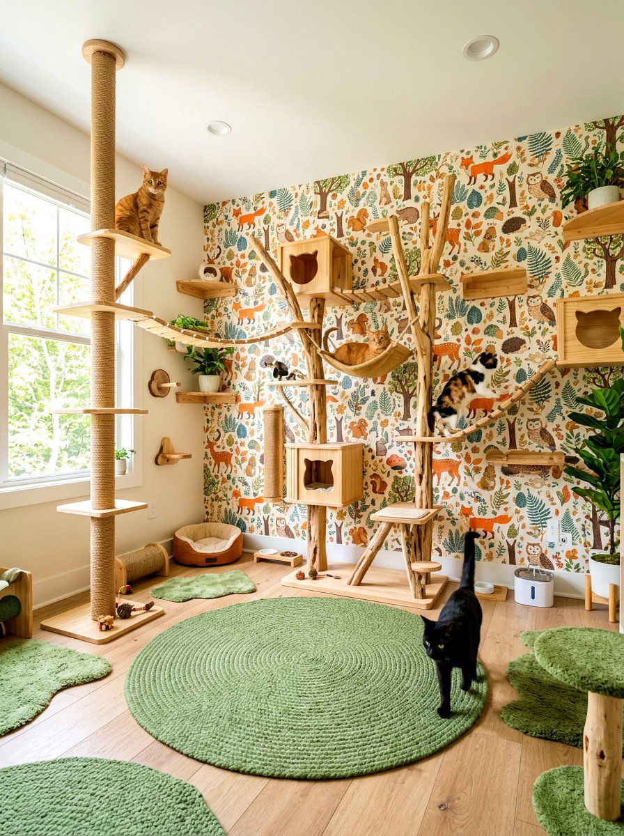 Forest Woodland Creature Wallpaper - 30 pet room wallpaper ideas