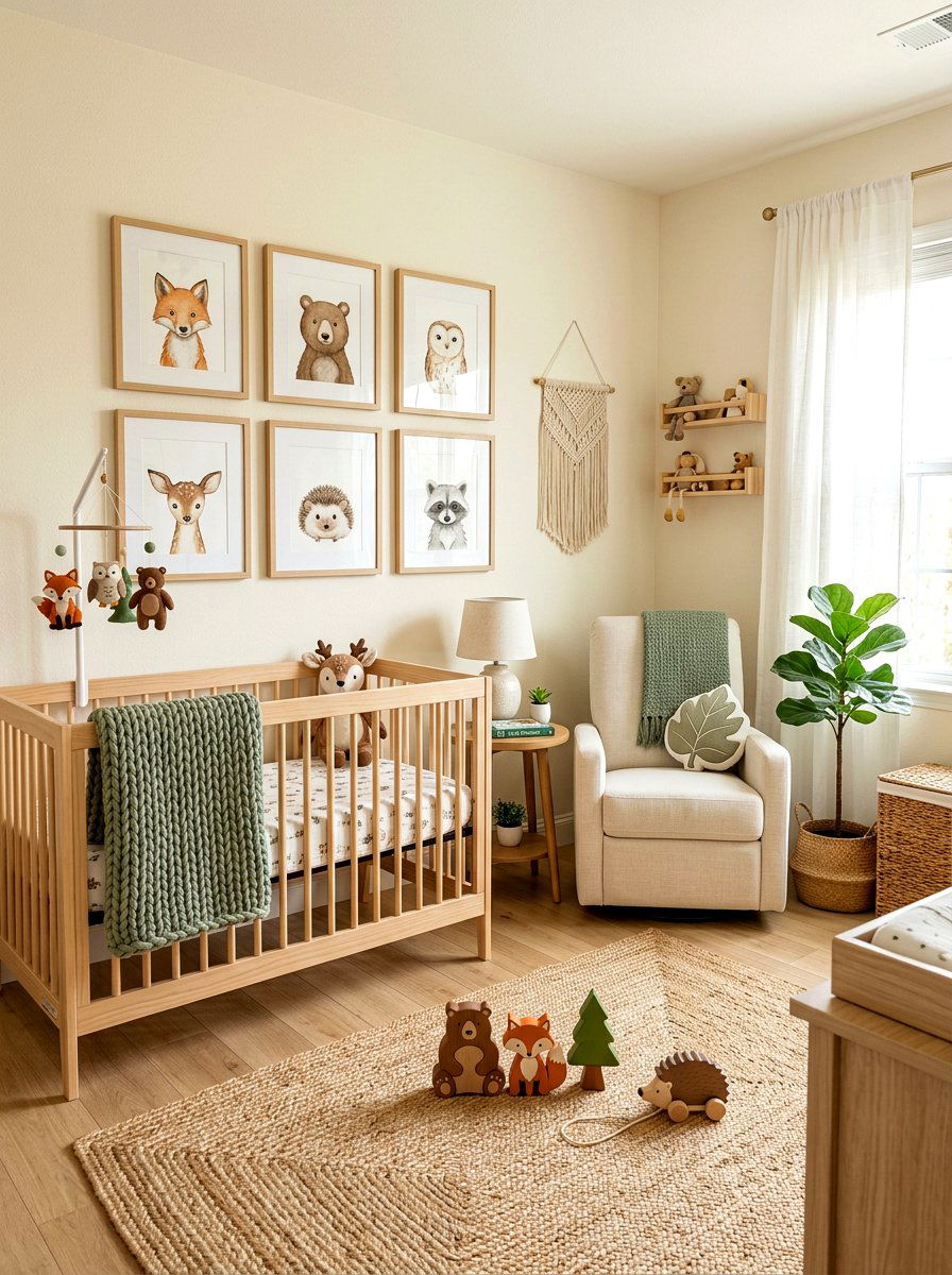 Forest animal boho nursery - 30 boho nursery ideas
