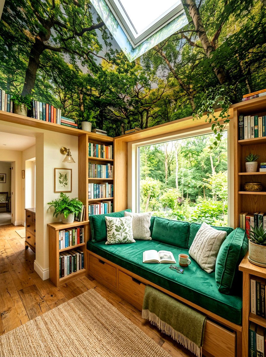 Forest canopy ceiling mural - 30 ceiling mural ideas