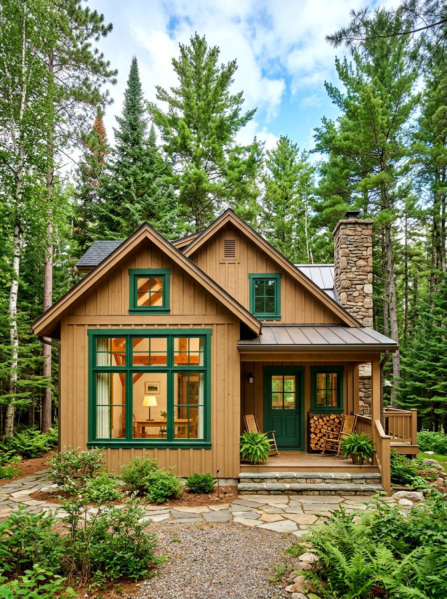 Forest green exterior window trim - 30 exterior window trim color ideas
