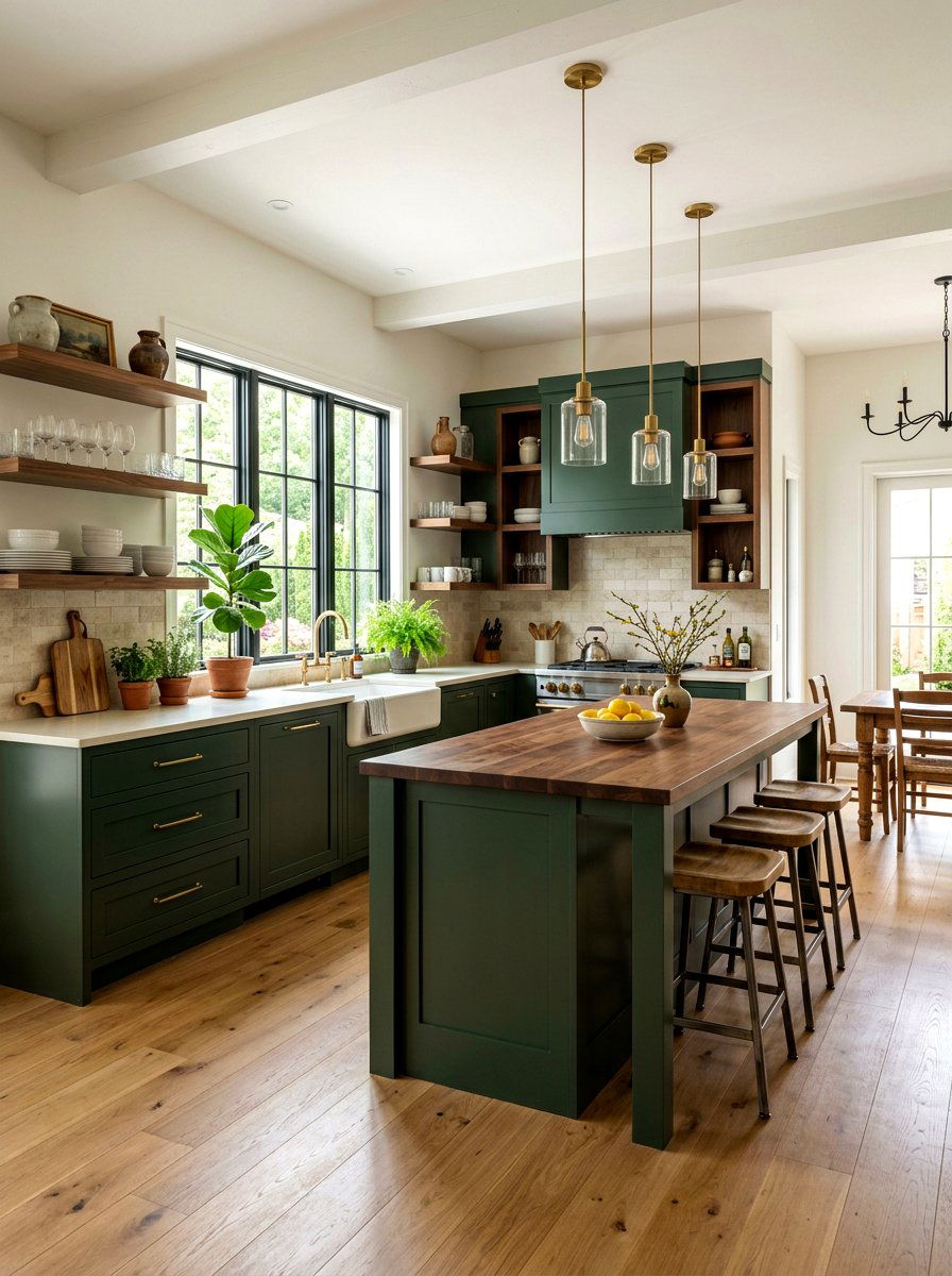 Forest green kitchen - 30 moody kitchen ideas