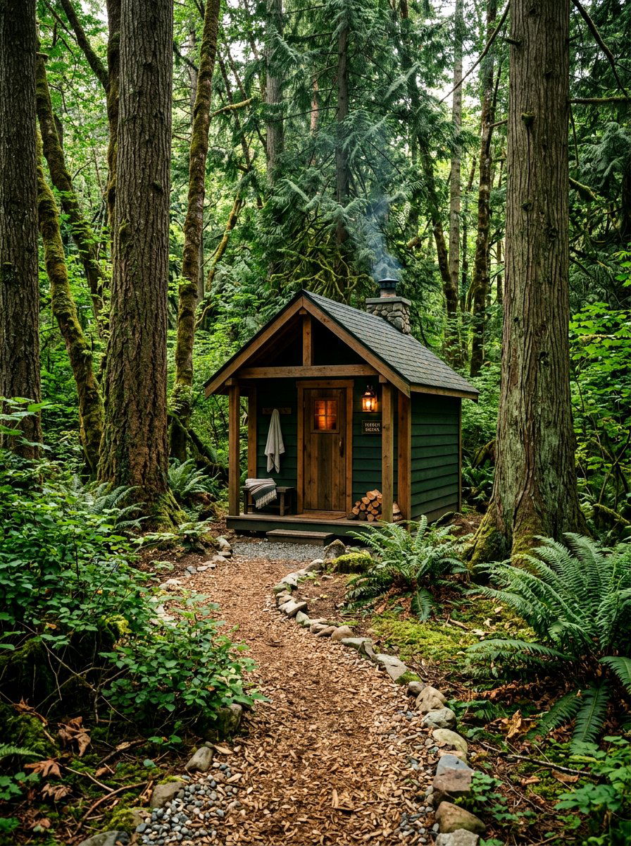 Forest hideaway sauna - 30 outdoor sauna backyard ideas aesthetic
