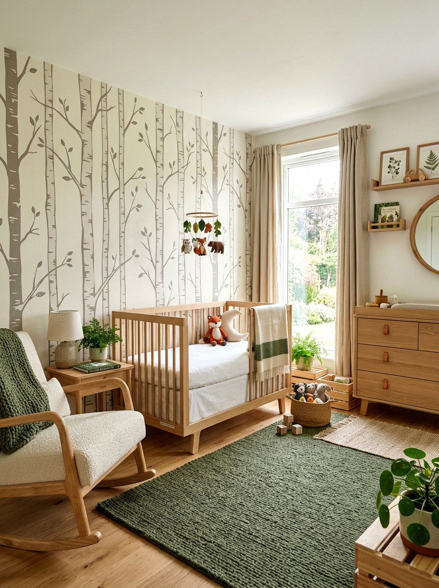 Forest tree nursery wallpaper - 30 nursery wallpaper ideas