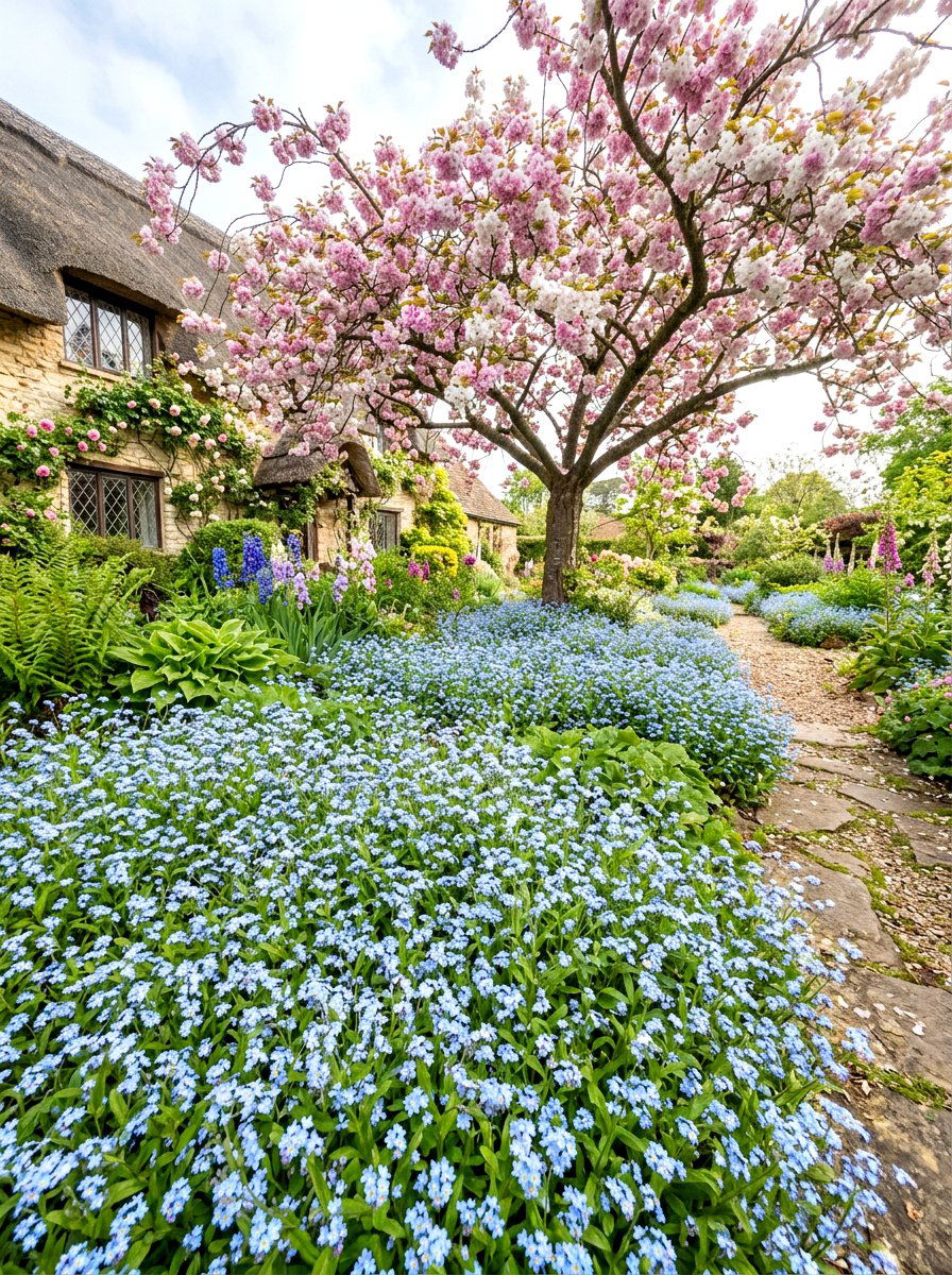 Forget Me Not Groundcover - 30 blue flower garden ideas