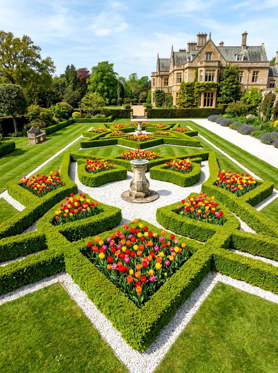 Formal Boxwood Parterre - 30 Victorian garden ideas