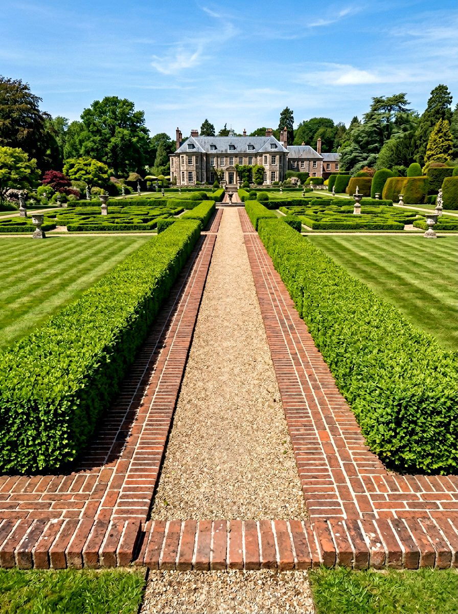 Formal Brick Border - 30 brick garden edging ideas
