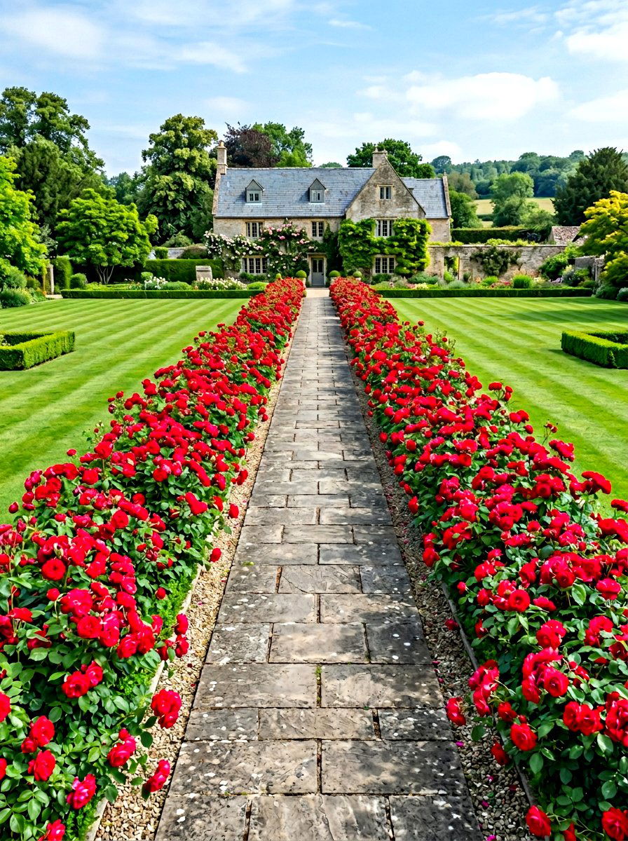 Formal Cottage Rose Edge - 30 cottage rose border ideas