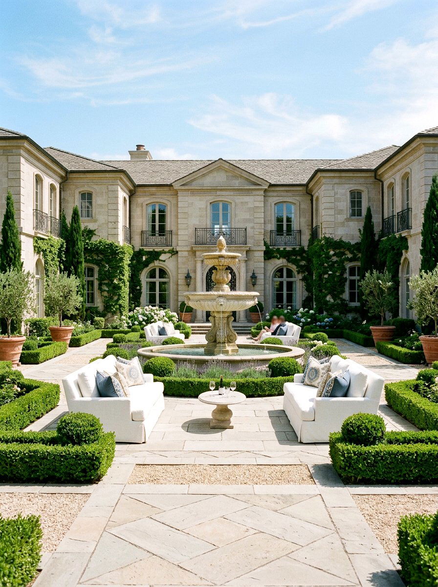 Formal Courtyard Layout - 30 courtyard conversation area ideas