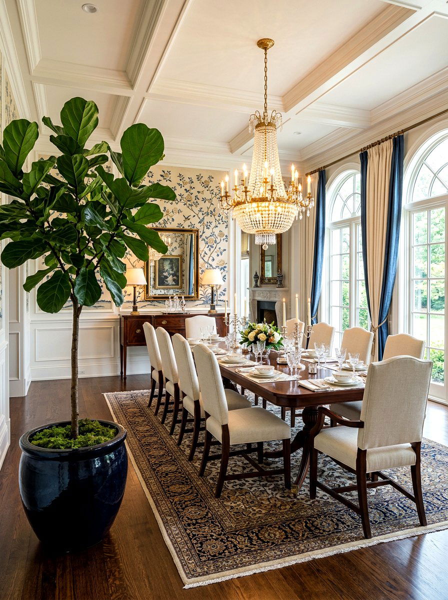 Formal Dining Area Fiddle Leaf Fig - 30 fiddle leaf fig decor ideas