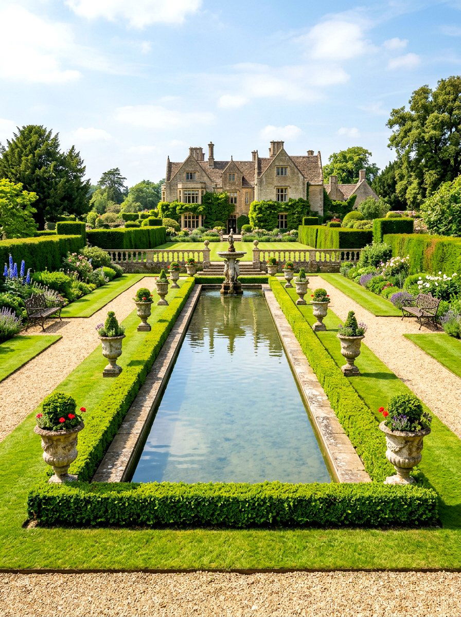 Formal English Garden Pool - 30 inground pool ideas