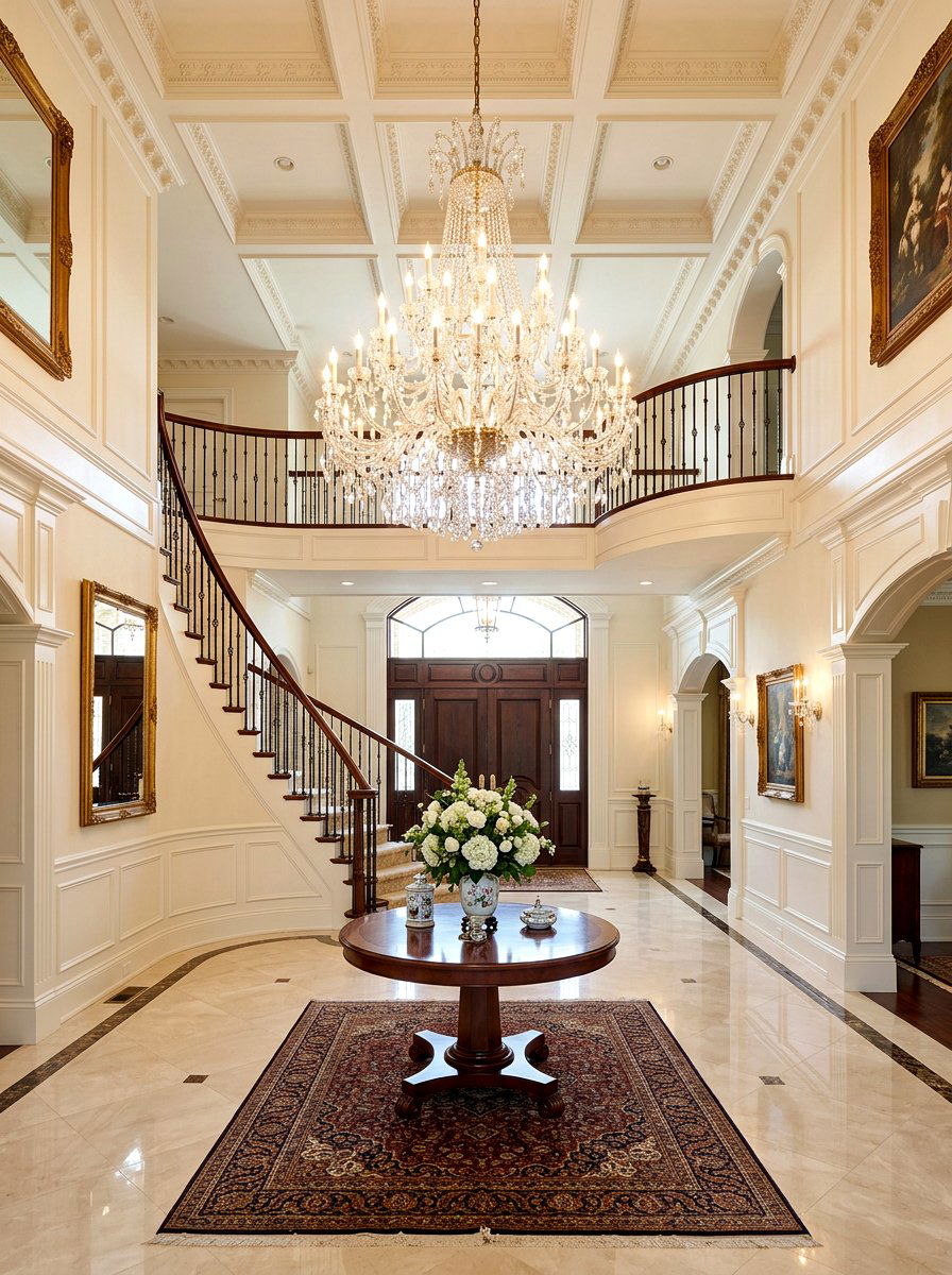 Formal Entryway Chandelier - 30 classic entryway ideas