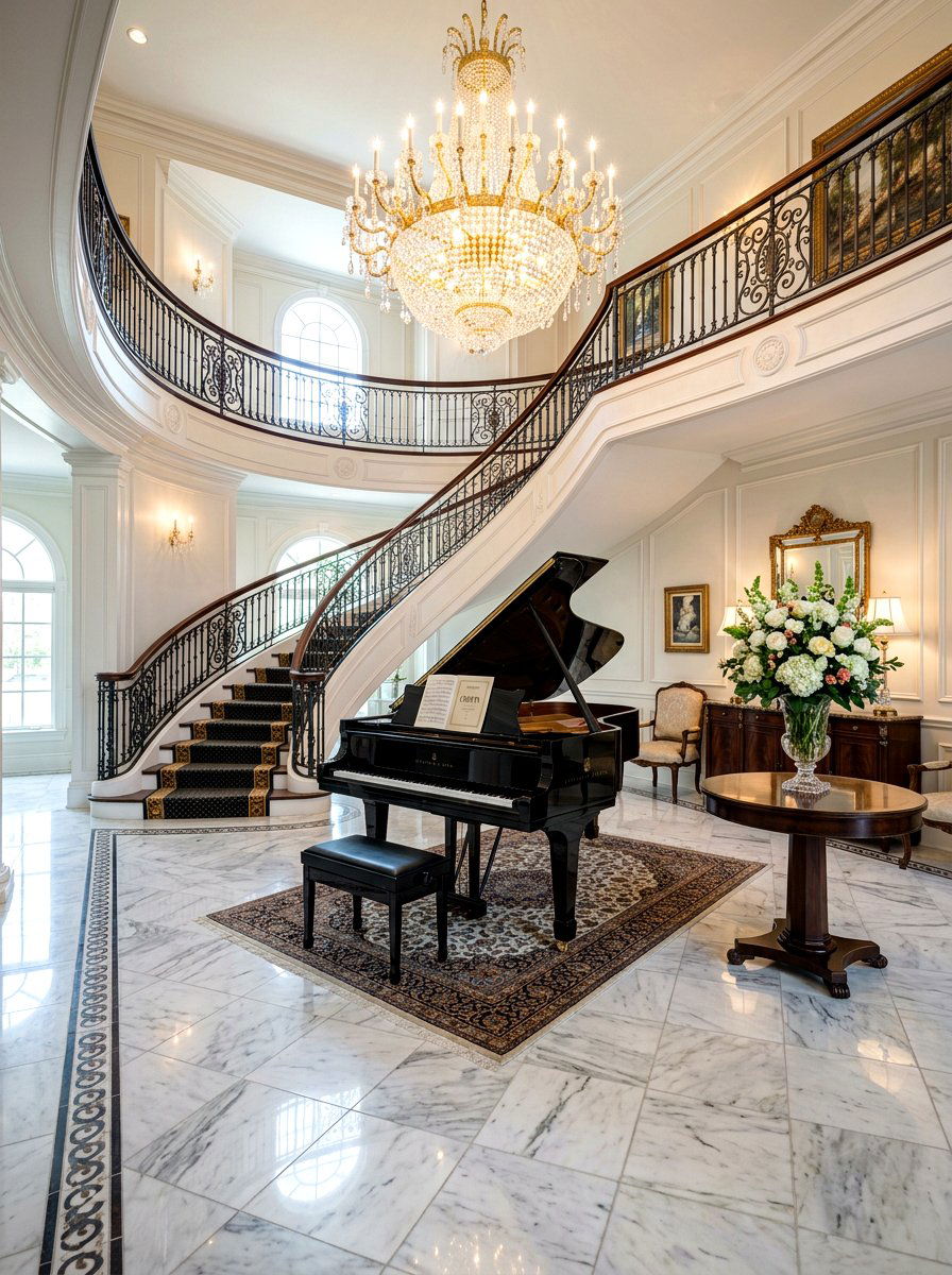 Formal Entryway Piano - 30 piano room ideas