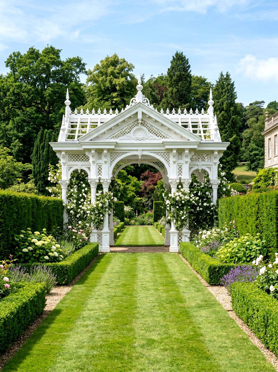 Formal Estate Garden Arbor - 30 garden arbor ideas