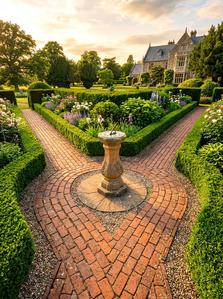 Formal Garden Path Corner - 30 corner lot landscaping ideas