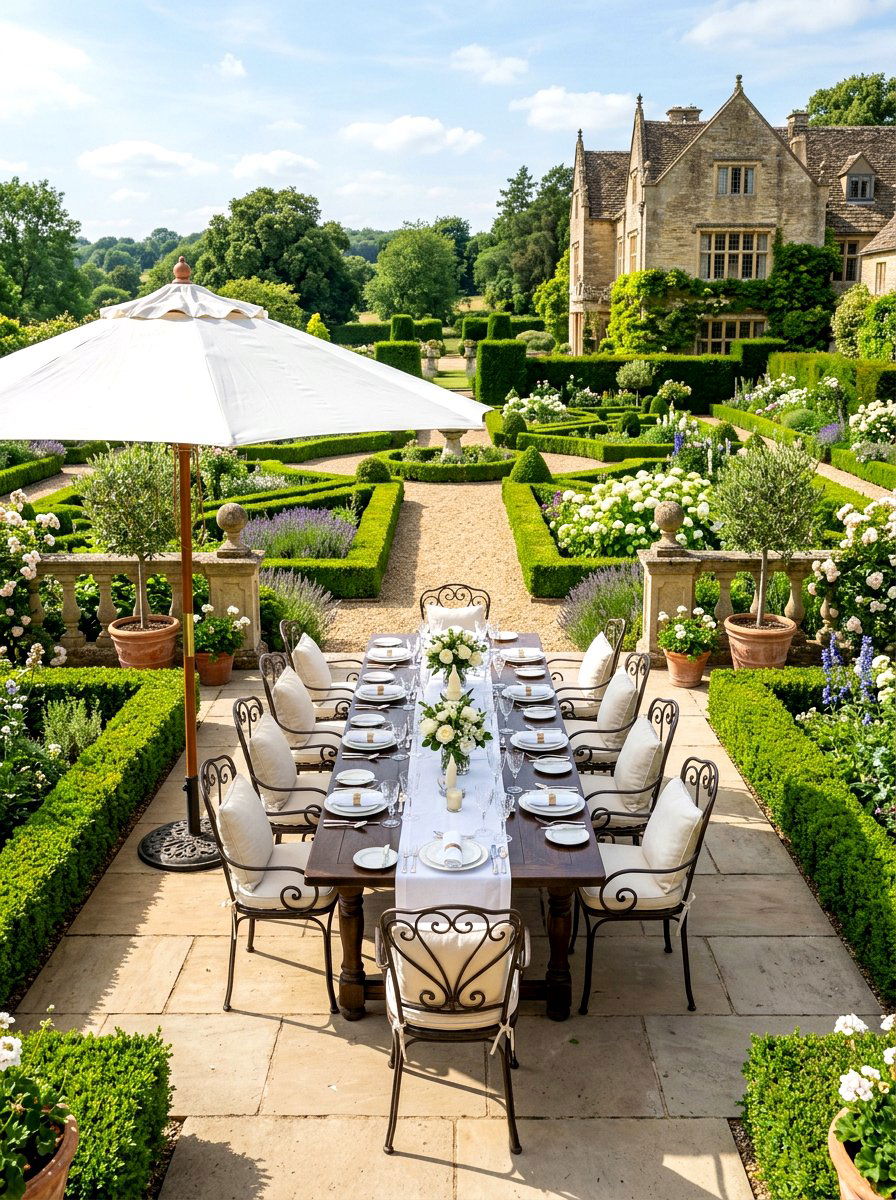 Formal Garden Terrace - 30 terrace dining ideas