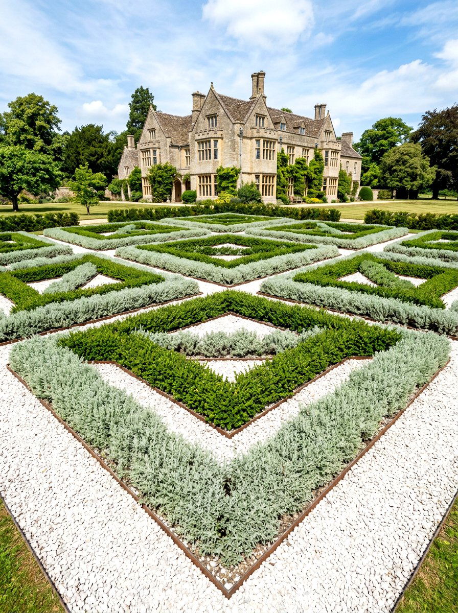 Formal Geometric Herb Pattern - 30 herb knot garden ideas