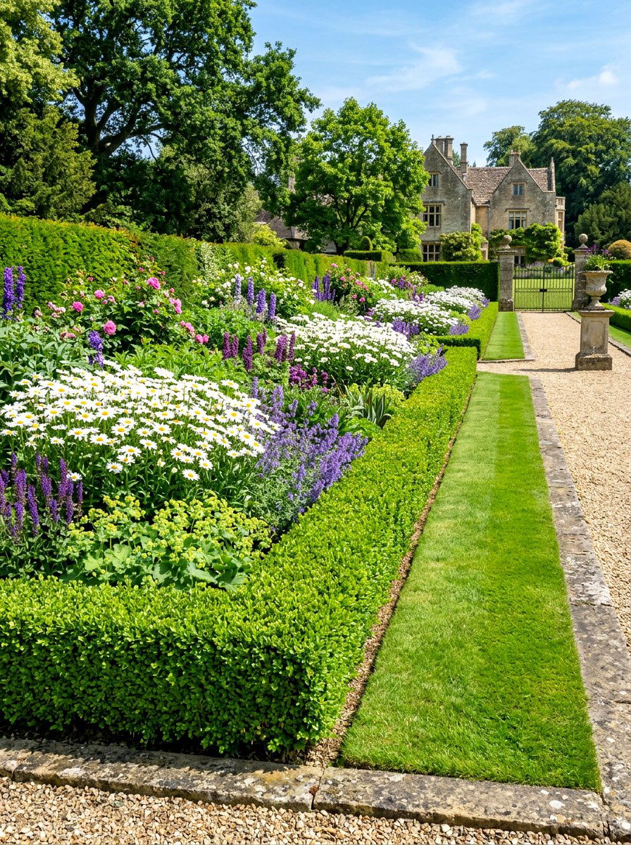 Formal Hedge Border - 30 perennial border ideas