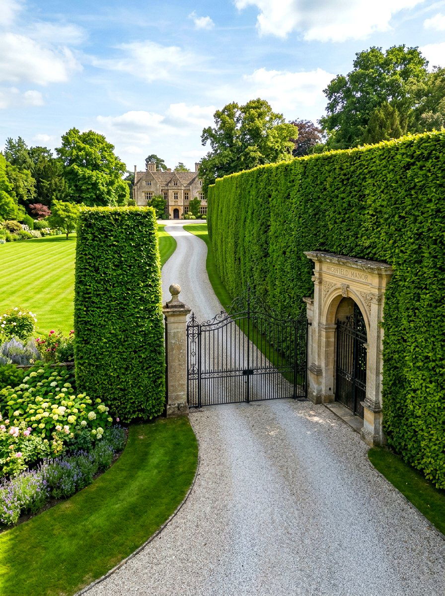 Formal Hornbeam Hedge - 30 house front hedge ideas
