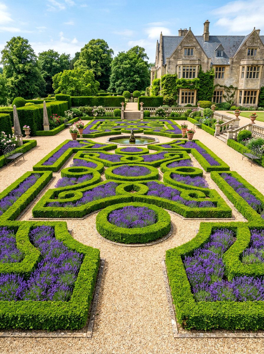 Formal Knot Garden - 30 herb rich backyard ideas