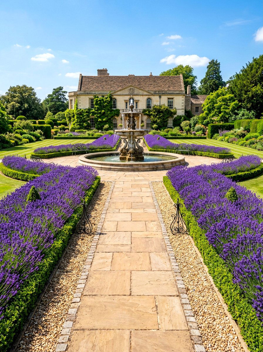 Formal Lavender Walkway - 30 lavender walkway ideas