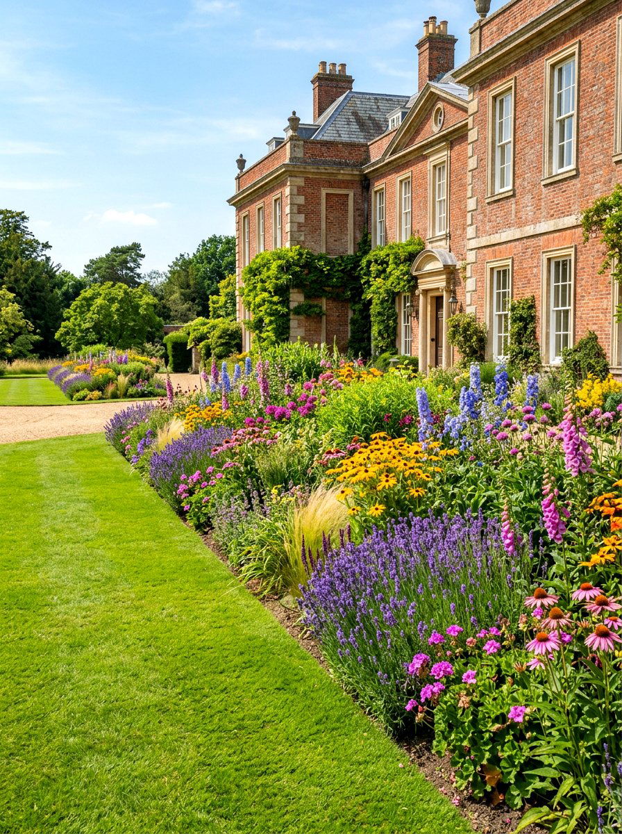 Formal Meadow Front Border - 30 meadow front yard ideas