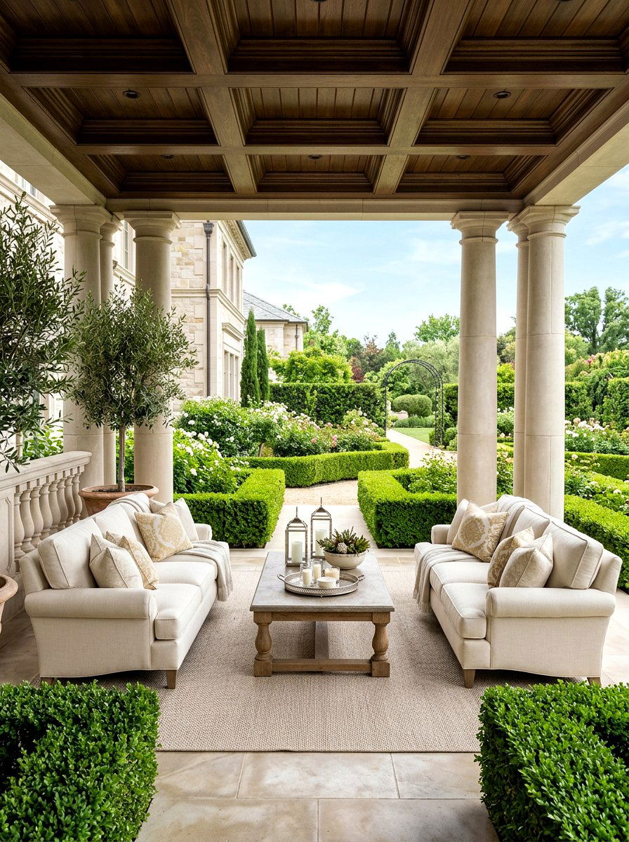 Formal Outdoor Seating - 30 covered patio lounge ideas