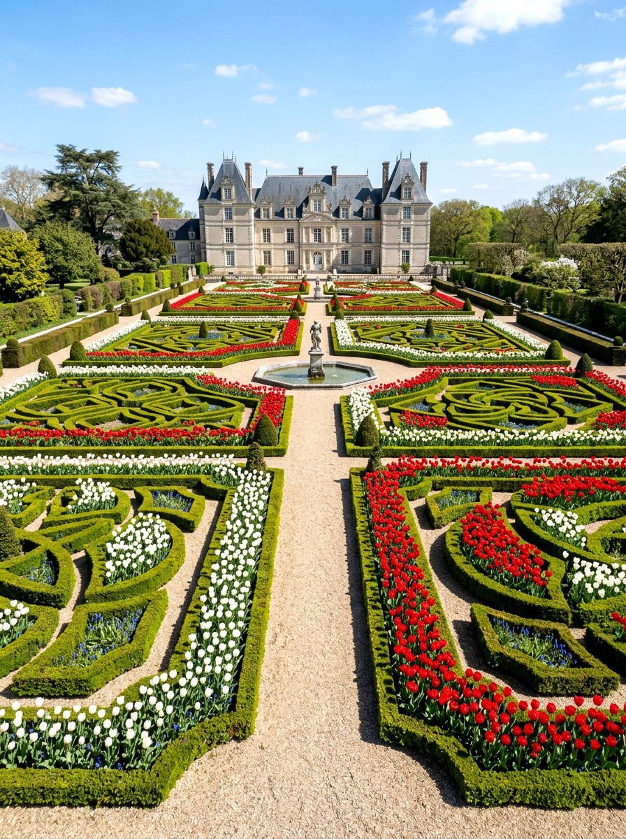 Formal Parterre Flower Garden - 30 cutting garden layout ideas