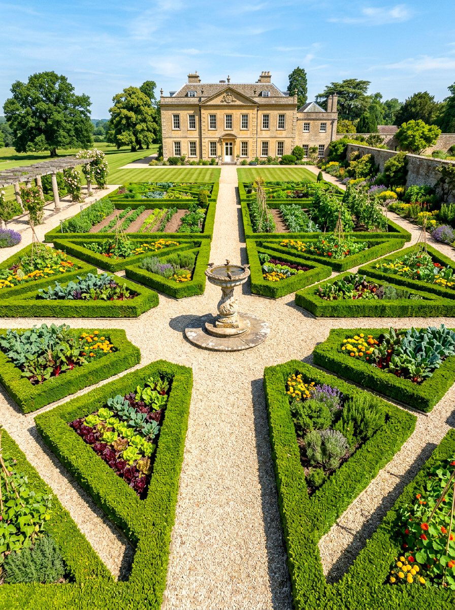 Formal Parterre Kitchen Garden - 30 raised kitchen garden ideas