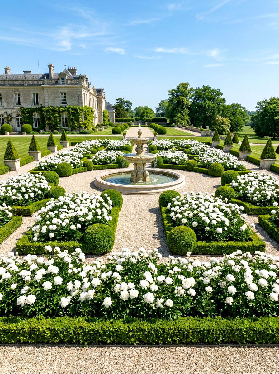 Formal Peony Garden - 30 peony garden ideas