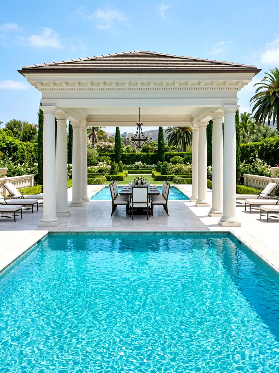 Formal Pool Pavilion - 30 pool pavilion ideas