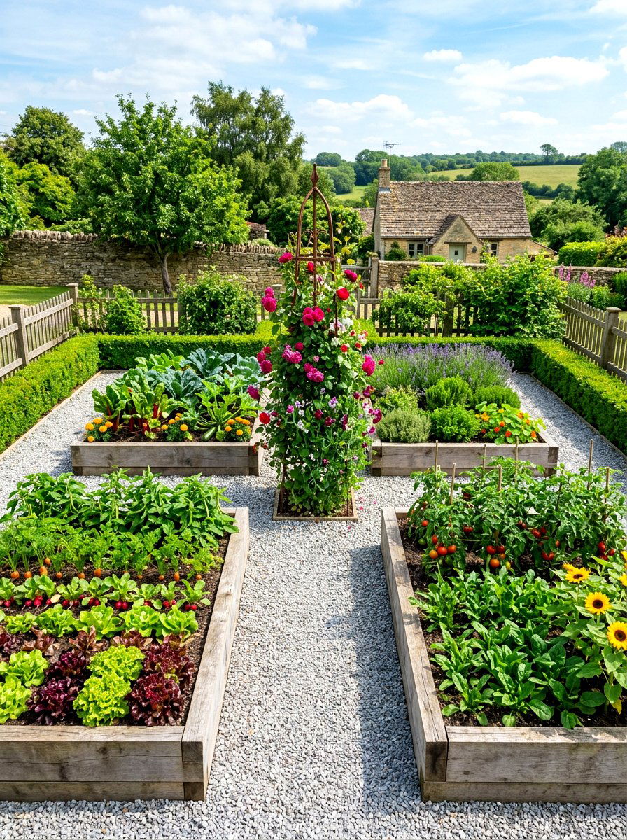 Formal Potager Kitchen Layout - 30 raised bed layout ideas