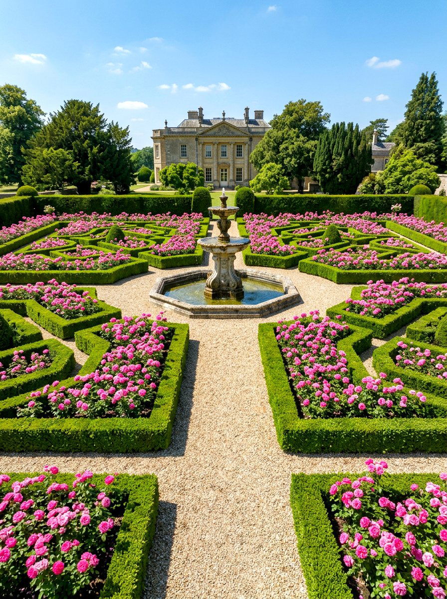 Formal Rose Parterre - 30 rose garden ideas