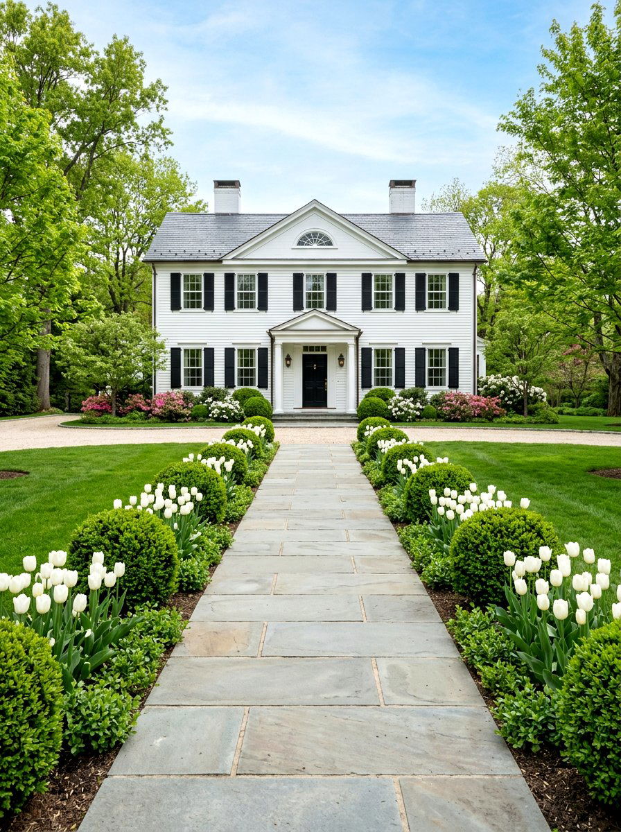 Formal Straight Walkway - 30 front walkway ideas