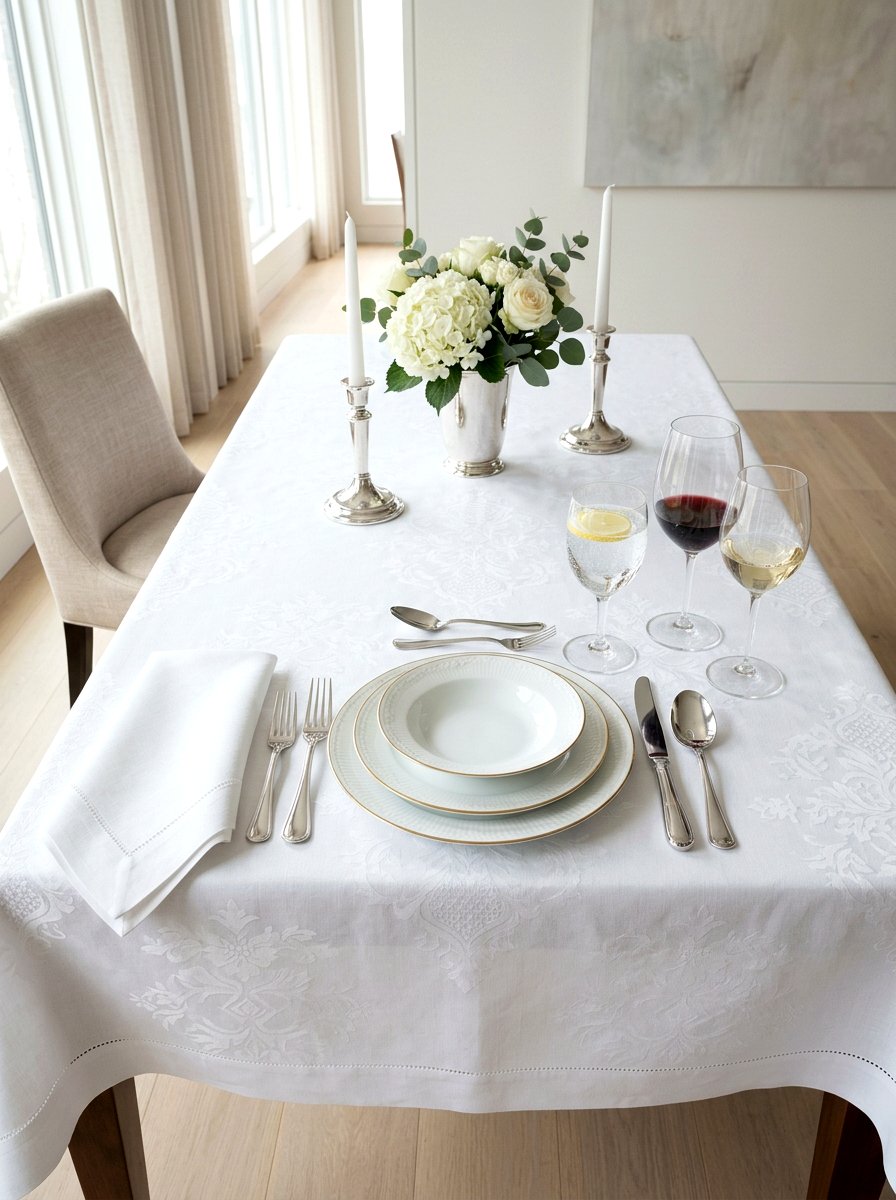 Formal White Linen Setting - 30 English tea tablescape ideas