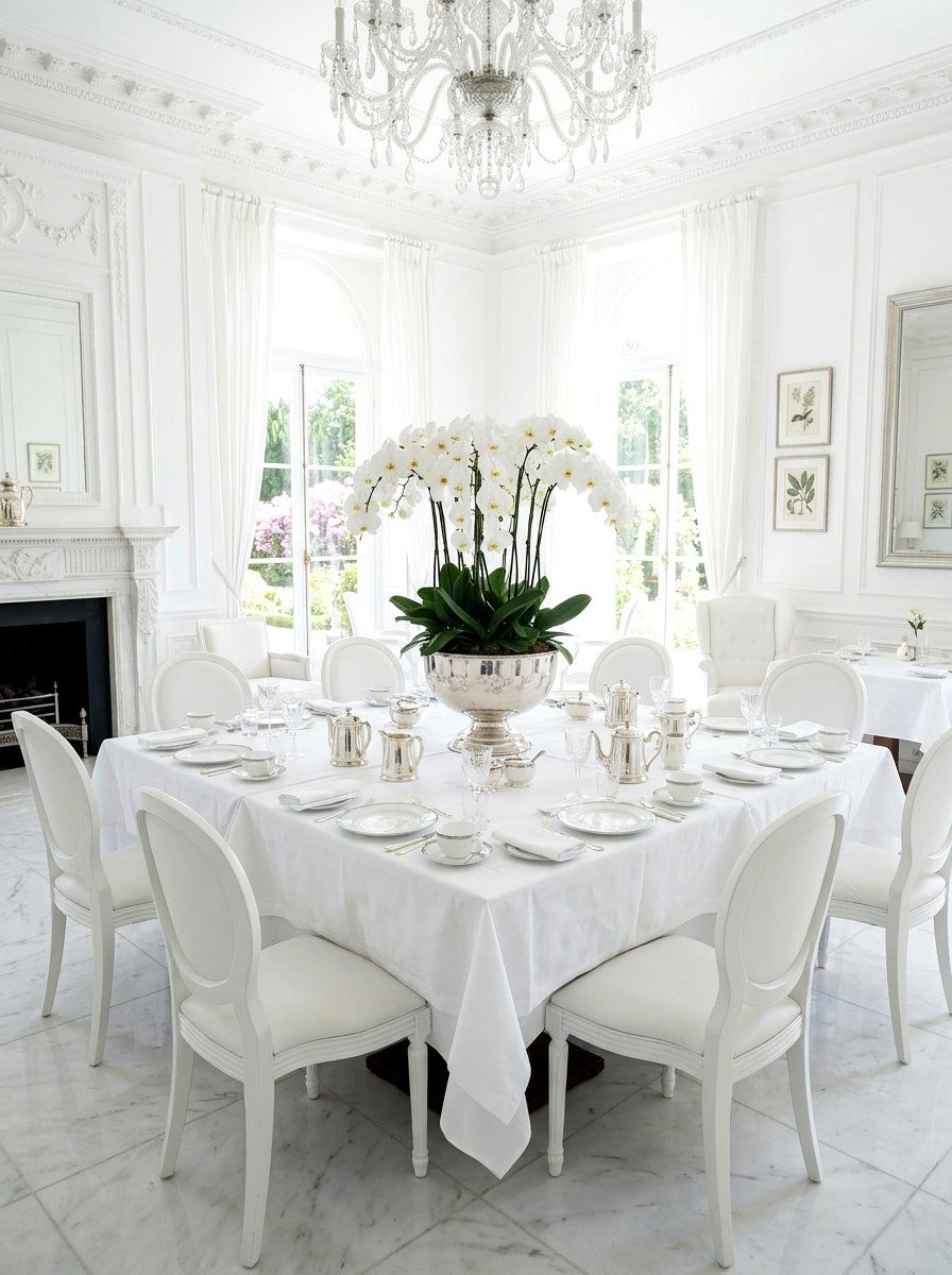 Formal White Tea Room - 30 tea party dining room ideas