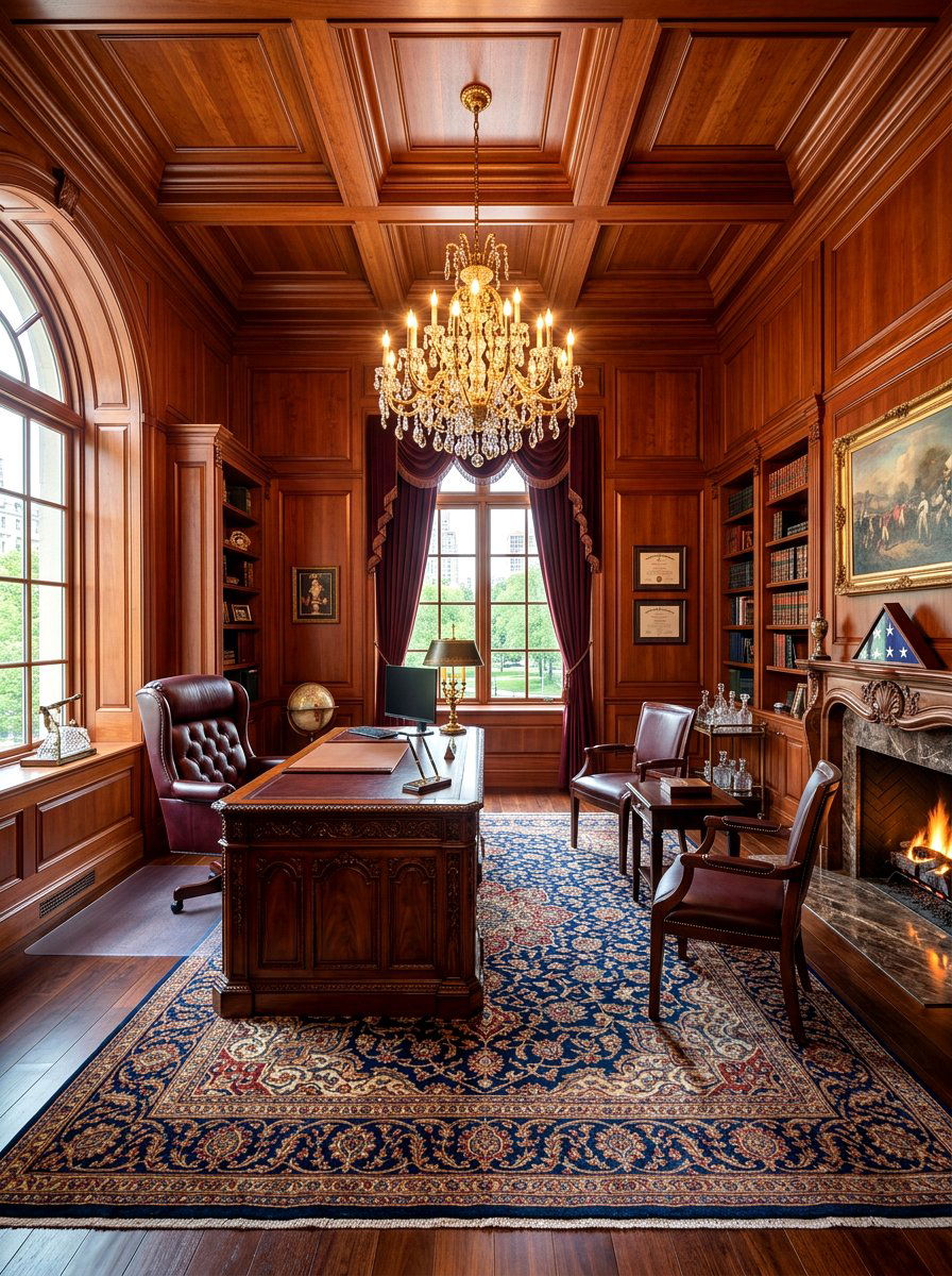 Formal Wood Paneled Office - 30 executive home office ideas