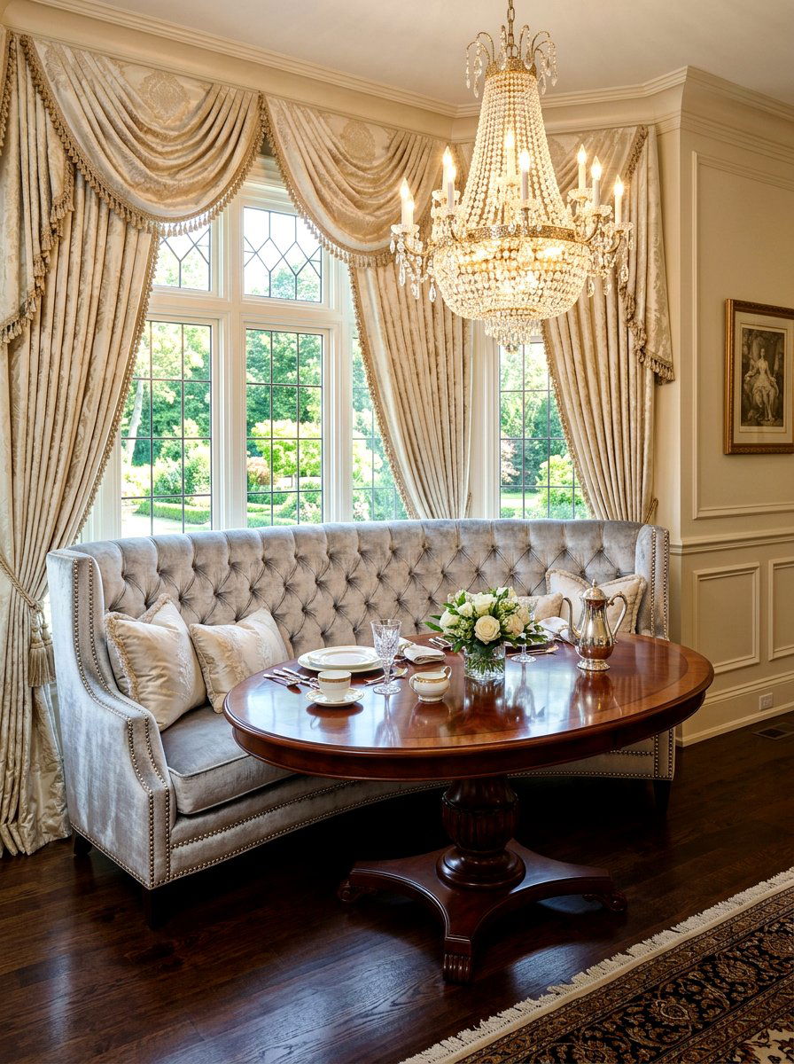 Formal breakfast bench - 30 breakfast room bench ideas