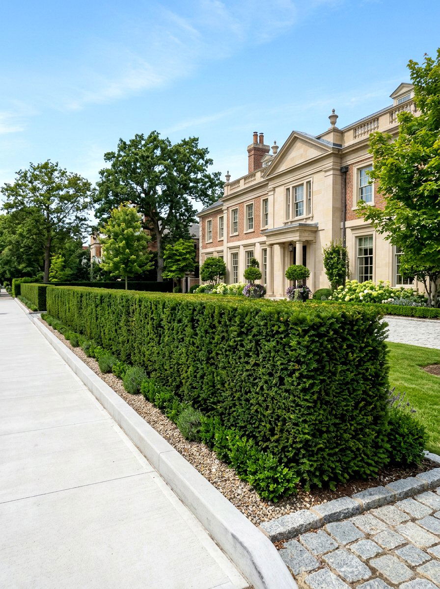 Formal hedge strip - 30 curb strip planting ideas