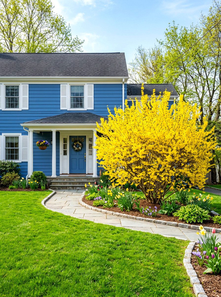 Forsythia Bush - 30 front yard shrub ideas