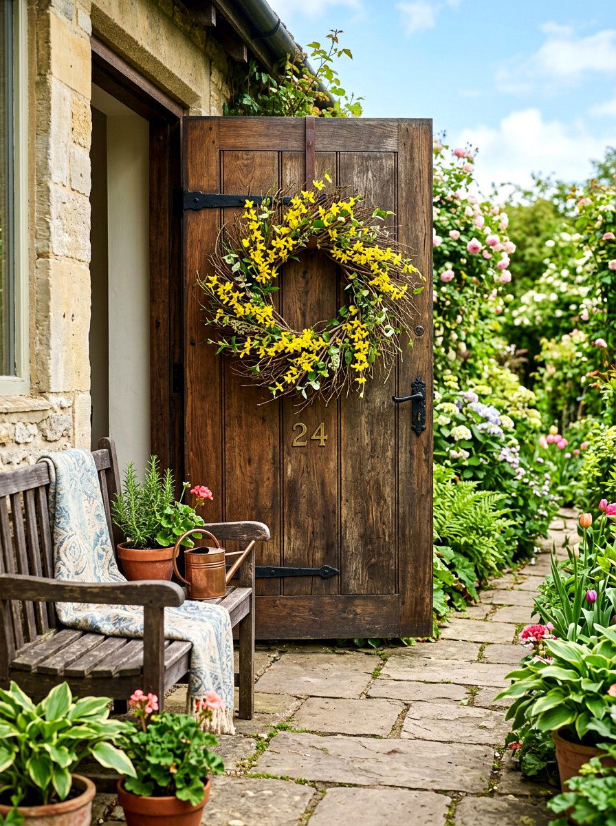 Forsythia Grapevine Wreath - 30 spring wreath ideas