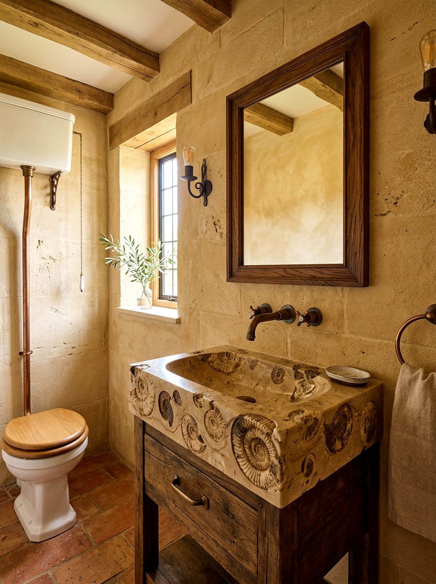Fossil stone sink - 30 statement stone sink ideas