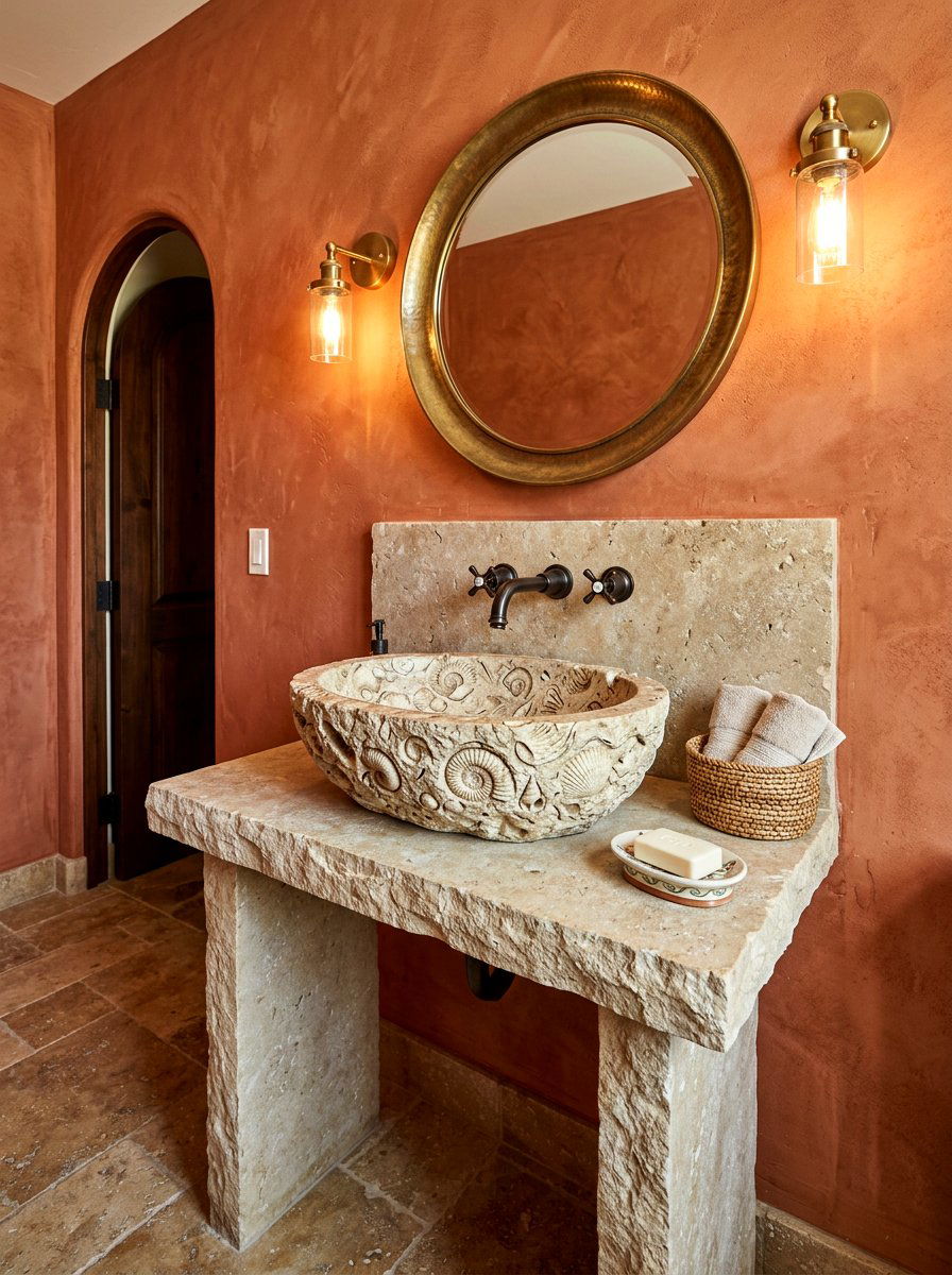 Fossil stone vessel sink - 30 stone vessel sink ideas