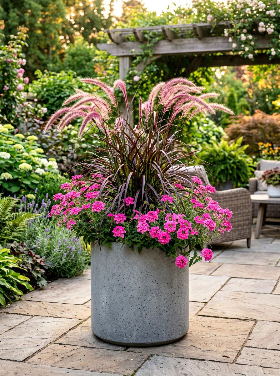 Fountain Grass Mix - 30 container plant arrangement ideas