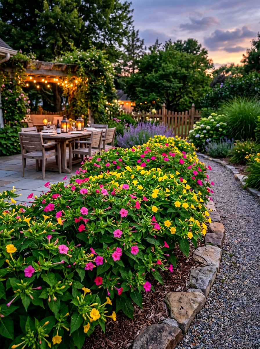 Four O Clock Bed - 30 fragrance garden ideas