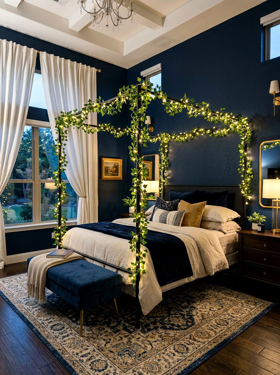 Four Poster Bed Light Wrap - 30 fairy light canopy ideas